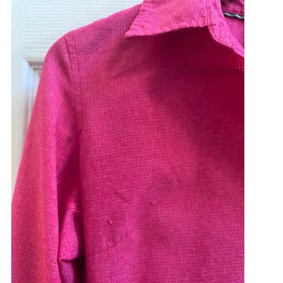Marmot Pink Roll Tab Sleeve Button Up Camp Shirt Size Small Outdoors - Picture 9 of 15